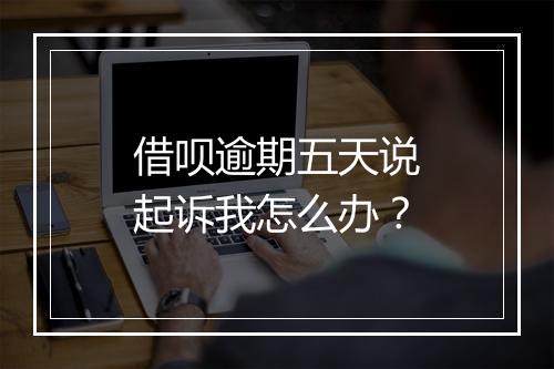借呗逾期五天说起诉我怎么办？