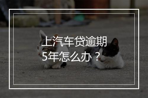 上汽车贷逾期5年怎么办？