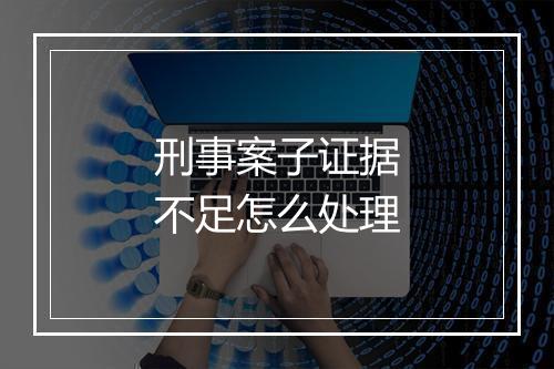 刑事案子证据不足怎么处理