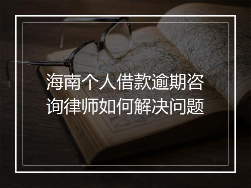 海南个人借款逾期咨询律师如何解决问题
