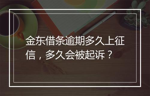 金东借条逾期多久上征信，多久会被起诉？