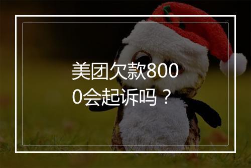 美团欠款8000会起诉吗？