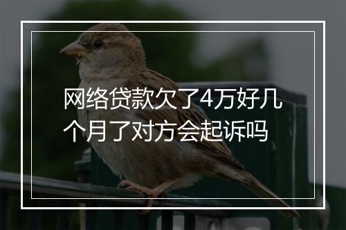网络贷款欠了4万好几个月了对方会起诉吗