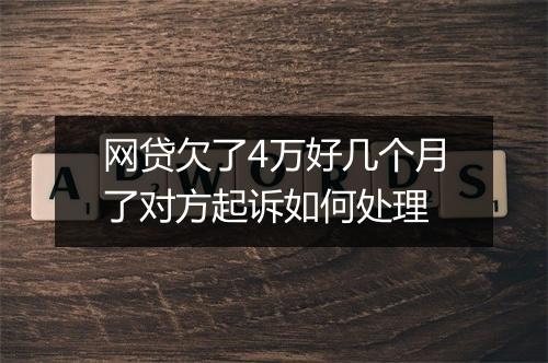 网贷欠了4万好几个月了对方起诉如何处理