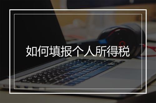 如何填报个人所得税