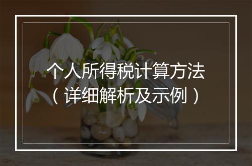 个人所得税计算方法（详细解析及示例）