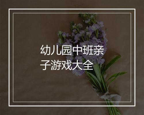 幼儿园中班亲子游戏大全