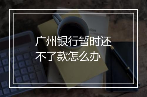广州银行暂时还不了款怎么办