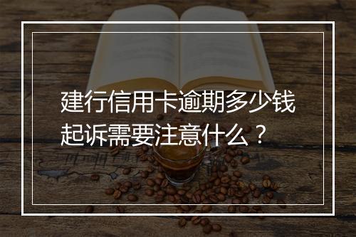 建行信用卡逾期多少钱起诉需要注意什么？