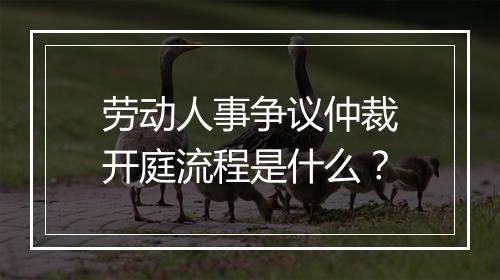 劳动人事争议仲裁开庭流程是什么？
