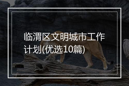 临渭区文明城市工作计划(优选10篇)