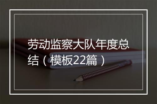 劳动监察大队年度总结（模板22篇）