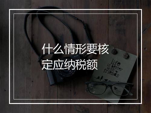 什么情形要核定应纳税额