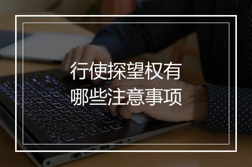 行使探望权有哪些注意事项