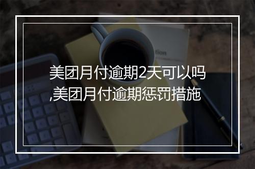 美团月付逾期2天可以吗,美团月付逾期惩罚措施