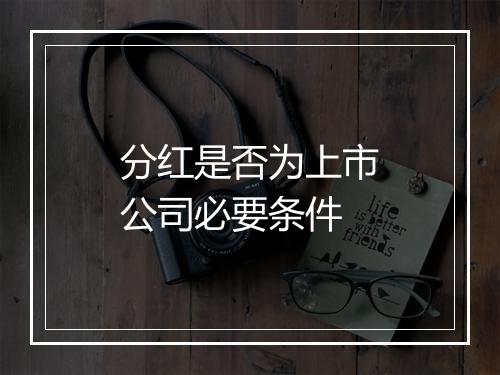 分红是否为上市公司必要条件
