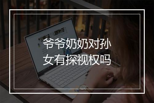 爷爷奶奶对孙女有探视权吗