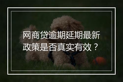 网商贷逾期延期最新政策是否真实有效？