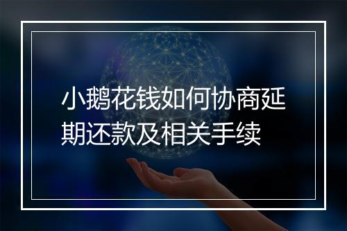 小鹅花钱如何协商延期还款及相关手续