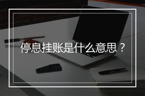 停息挂账是什么意思？