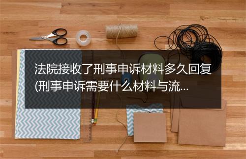 法院接收了刑事申诉材料多久回复(刑事申诉需要什么材料与流程)