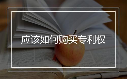 应该如何购买专利权