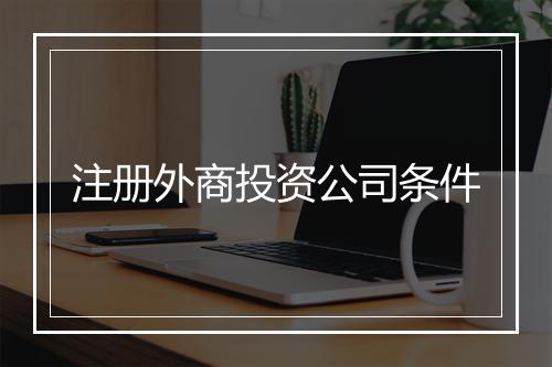 注册外商投资公司条件