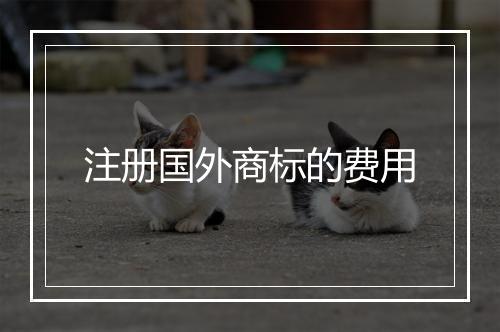 注册国外商标的费用