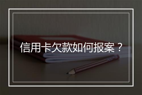 信用卡欠款如何报案？
