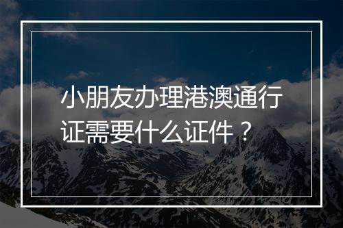 小朋友办理港澳通行证需要什么证件？