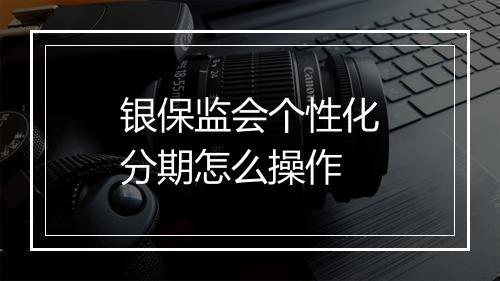 银保监会个性化分期怎么操作