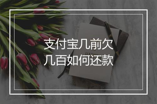 支付宝几前欠几百如何还款