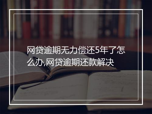 网贷逾期无力偿还5年了怎么办,网贷逾期还款解决