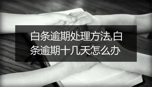 白条逾期处理方法,白条逾期十几天怎么办