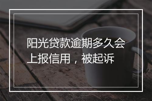 阳光贷款逾期多久会上报信用，被起诉