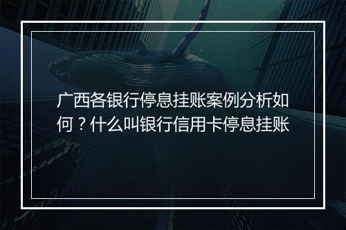 广西各银行停息挂账案例分析如何？什么叫银行信用卡停息挂账