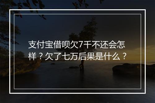 支付宝借呗欠7千不还会怎样？欠了七万后果是什么？