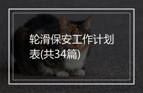 轮滑保安工作计划表(共34篇)