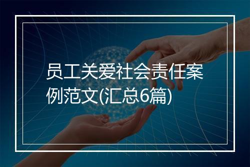 员工关爱社会责任案例范文(汇总6篇)