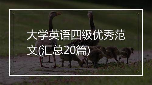 大学英语四级优秀范文(汇总20篇)
