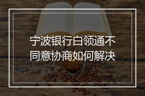 宁波银行白领通不同意协商如何解决