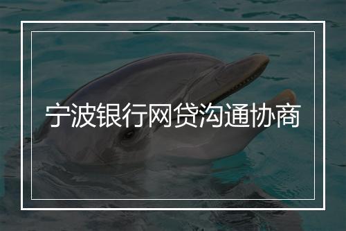 宁波银行网贷沟通协商