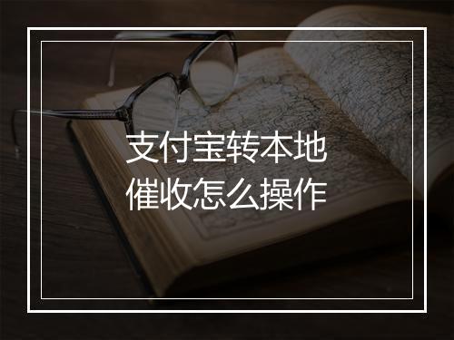 支付宝转本地催收怎么操作
