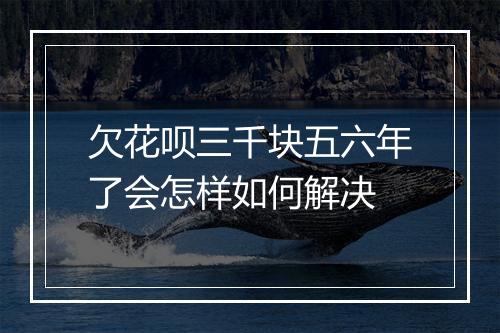 欠花呗三千块五六年了会怎样如何解决