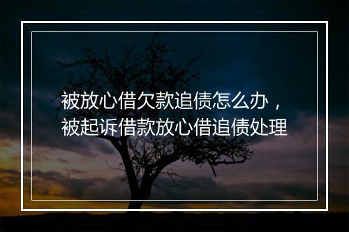 被放心借欠款追债怎么办，被起诉借款放心借追债处理