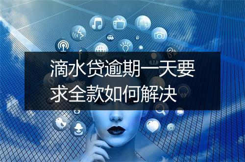 滴水贷逾期一天要求全款如何解决