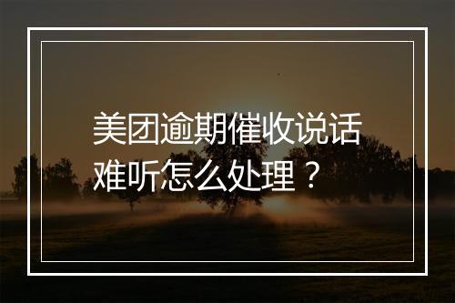 美团逾期催收说话难听怎么处理？