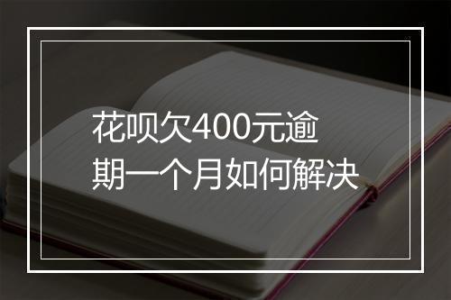 花呗欠400元逾期一个月如何解决