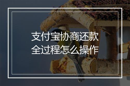 支付宝协商还款全过程怎么操作