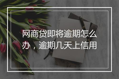 网商贷即将逾期怎么办，逾期几天上信用